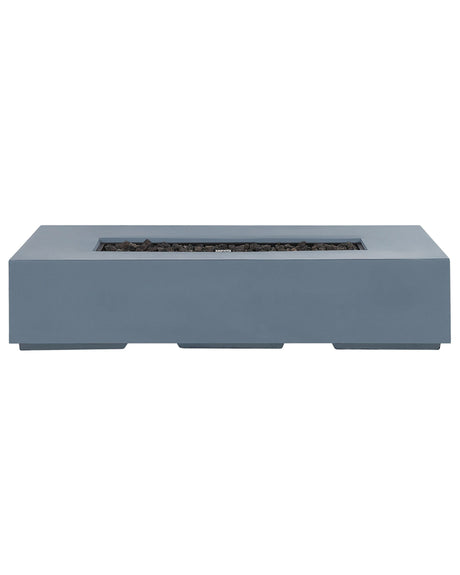 Fire Pit Grey 143 x 71 cm Propane Patio Heater Rectangular Beliani