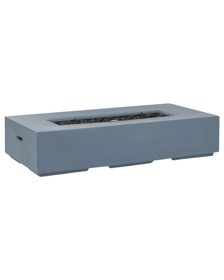 Fire Pit Grey 143 x 71 cm Propane Patio Heater Rectangular Beliani