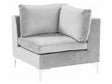 1-Seat Corner Section Grey Velvet Sofa Module Silver Metal Legs Glamour Style Beliani