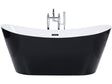 Bath Black with Silver Sanitary Acrylic Single 150 x 75 cm Freestanding Modern Beliani