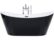 Bath Black with Silver Sanitary Acrylic Single 160 x 76 cm Freestanding Modern Beliani