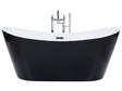 Bath Black with Silver Sanitary Acrylic Single 180 x 78 cm Freestanding Modern Beliani