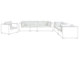 Outdoor Cushion Cover Set Beige Fabric Sofa Seat Back Side Pillow Cases Beliani