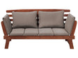 Garden Bench Dark Eucalyptus Wood Taupe Cushions Outdoor 2 Seater with Reclining Armrests Beliani