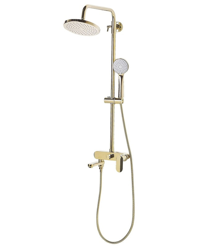 Mixer Shower Set Brass with Rain Function Gloss Finish Glamour Modern Beliani