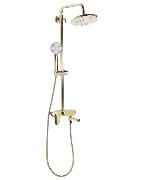 Mixer Shower Set Brass with Rain Function Gloss Finish Glamour Modern Beliani