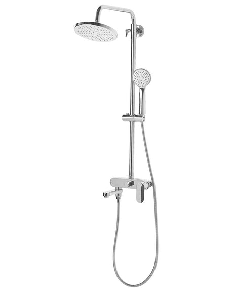 Mixer Shower Set Silver Brass with Rain Function Gloss Finish Glamour Modern Beliani