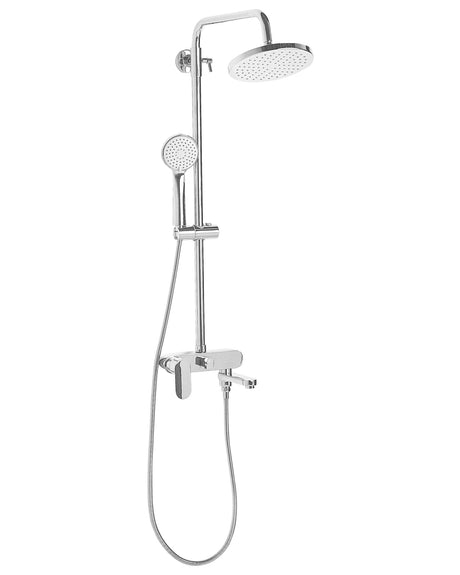 Mixer Shower Set Silver Brass with Rain Function Gloss Finish Glamour Modern Beliani