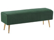 Bench Emerald Green Velvet Upholstered Gold Metal Legs 118 x 40 cm Glamour Living Room Bedroom Hallway Beliani