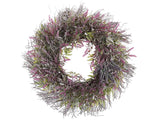 Door Wreath Purple Handmade Decorative Artificial Flower Round 50 cm Table Wall Dcor Traditional Rustic Style Beliani