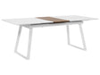 Dining Table White with Light Wood 160/200 x 90 cm Extendable Extending Kitchen 8 People Beliani