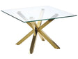 Coffee Table Gold Glass 70 x 70 cm Glossy Metal Legs Modern Square Living Room Bedroom Beliani