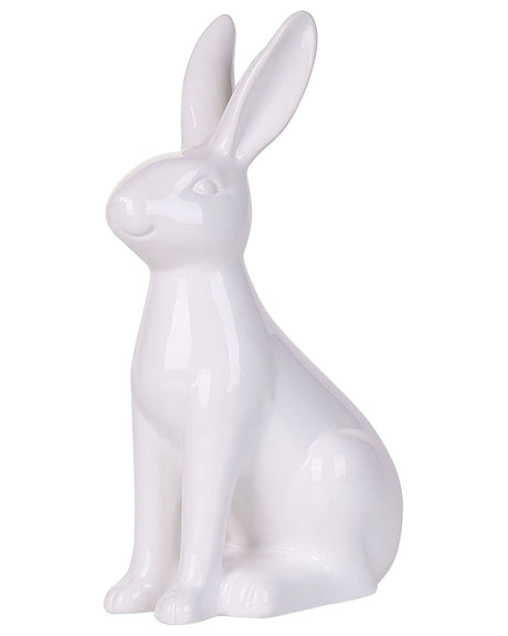Decorative Figurine White Ceramic Small 26 cm Accent Piece Easter Decoration Living Room Beliani