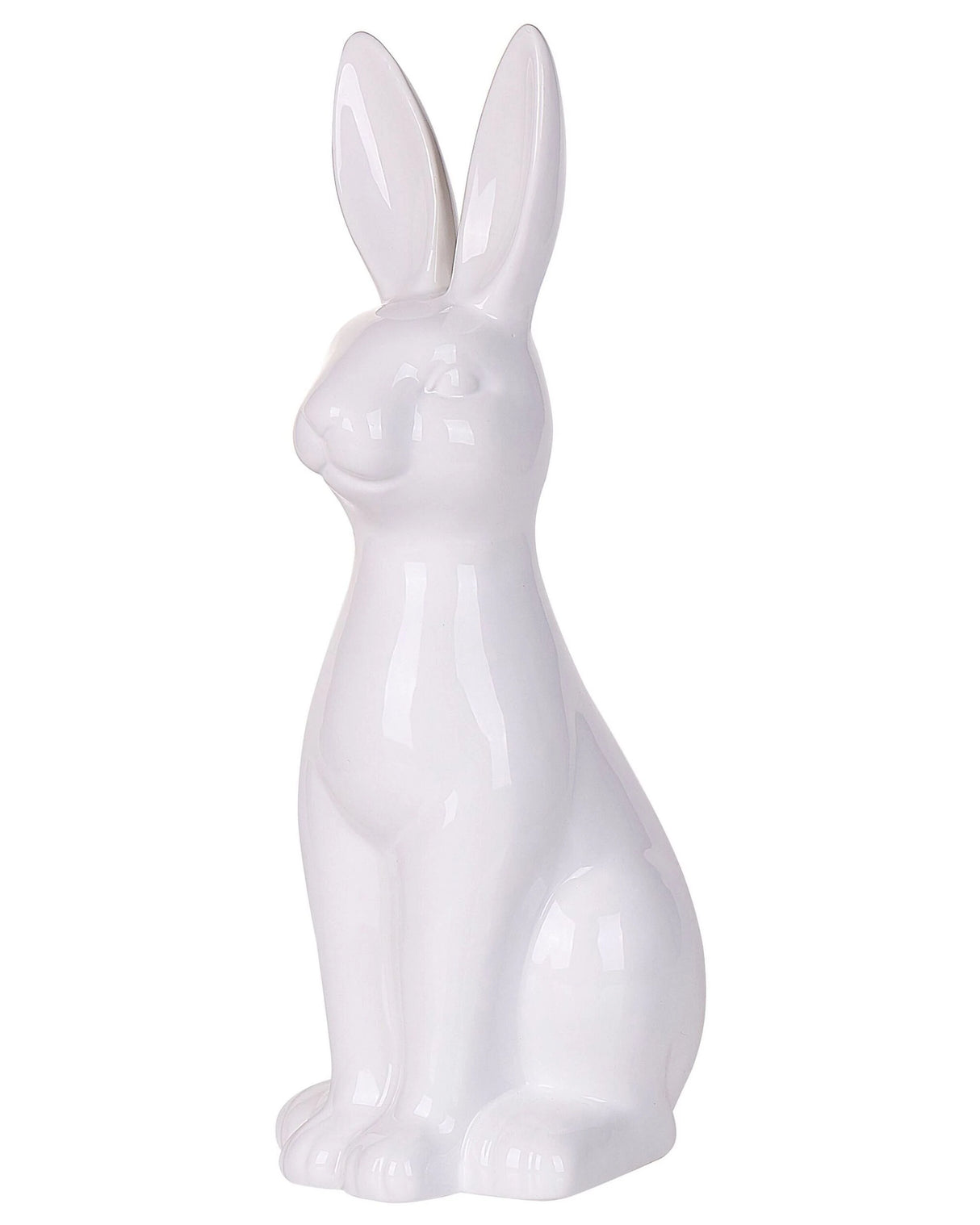 Decorative Figurine White Ceramic Tall 39 cm Accent Piece Easter Decoration Living Room Beliani