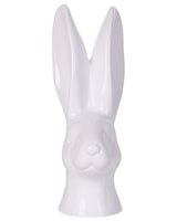 Decorative Figurine White Ceramic Small 26 cm Bunny Head Easter Accent Piece Living Room Decor Beliani