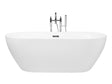 Freestanding Bath Glossy Black Sanitary Acrylic Single 150 x 75 cm Oval Modern Design Beliani