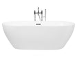 Freestanding Bath Glossy White Sanitary Acrylic Single 160 x 75 cm Oval Modern Design Beliani