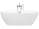 Freestanding Bath Glossy White Sanitary Acrylic Single 180 x 80 cm Oval Modern Design Beliani