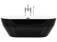 Freestanding Bath Glossy Black Sanitary Acrylic Single 160 x 75 cm Oval Modern Design Beliani