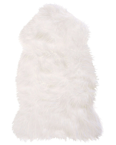 Faux Sheepskin Rug White 53 x 88 cm High Pile Rustic Beliani
