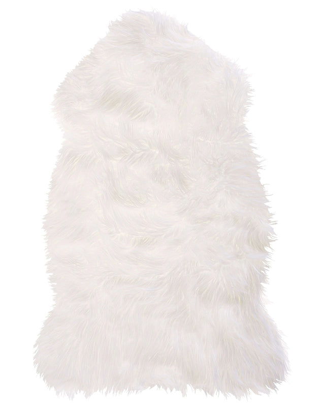 Faux Sheepskin Rug White 53 x 88 cm High Pile Rustic Beliani