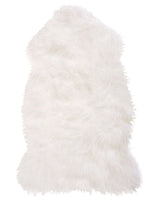 Faux Sheepskin Rug White 53 x 88 cm High Pile Rustic Beliani