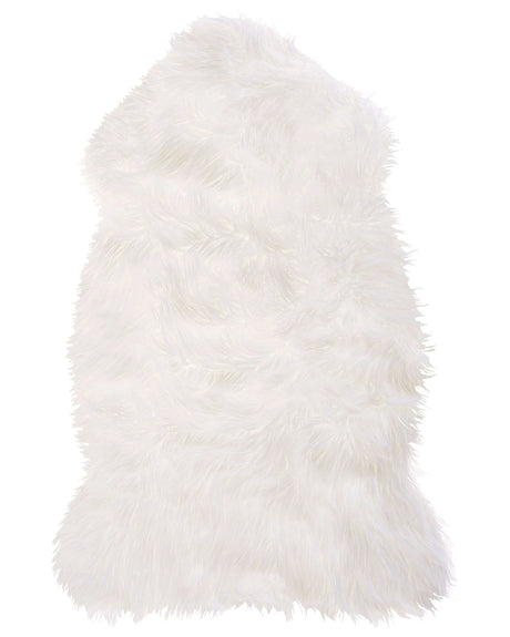 Faux Sheepskin Rug White 53 x 88 cm High Pile Rustic Beliani