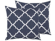 Set of 2 Outdoor Cushions Polyester Navy Blue 40 x 40 cm Zip Modern Design Scatter Cushion Throw Trellis Pattern Beliani