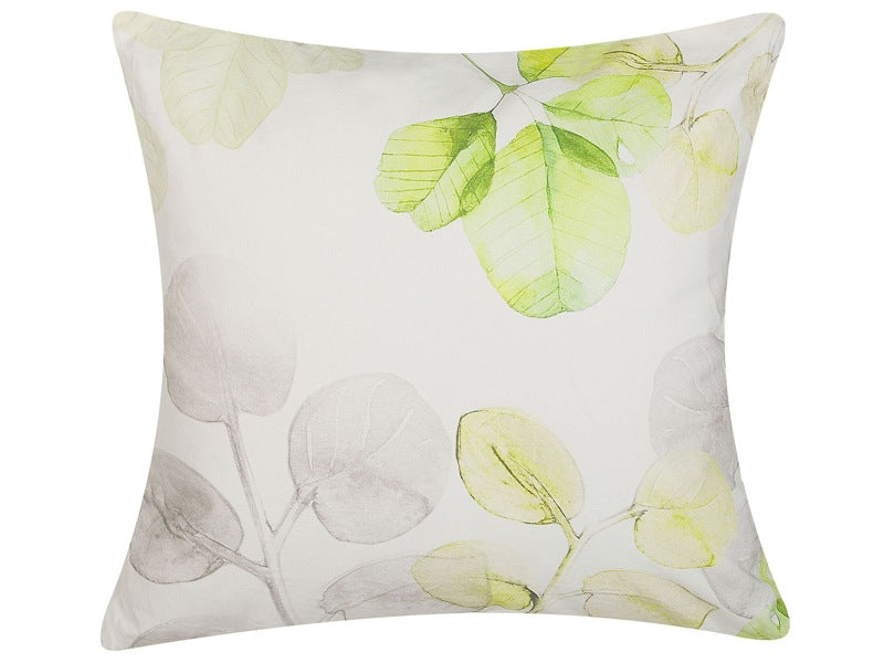 Decorative Cushion Multicolour Leaf Motif Square 45 x 45 cm Modern Décor Accessories Beliani