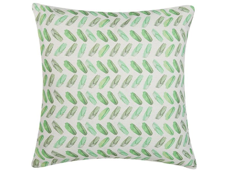 Decorative Cushion Green and White Geometric Print Square 45 x 45 cm Modern Décor Accessories Beliani