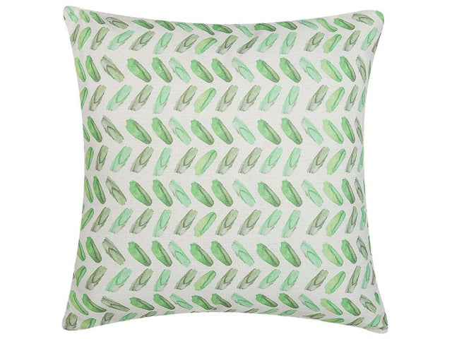 Decorative Cushion Green and White Geometric Print Square 45 x 45 cm Modern Décor Accessories Beliani