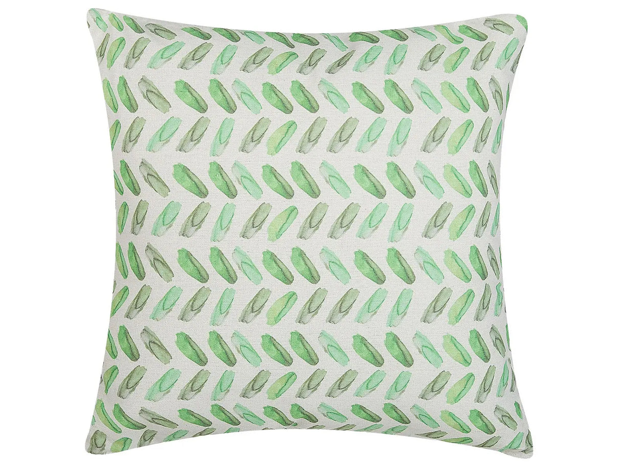 Decorative Cushion Green and White Geometric Print Square 45 x 45 cm Modern Dcor Accessories Beliani