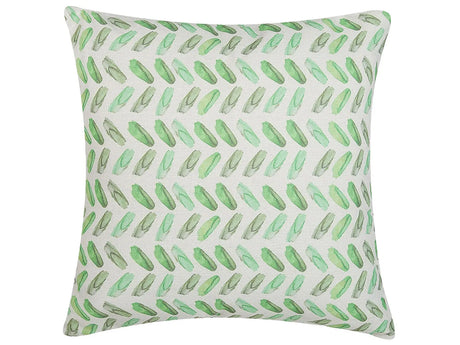 Decorative Cushion Green and White Geometric Print Square 45 x 45 cm Modern Dcor Accessories Beliani