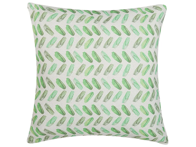Decorative Cushion Green and White Geometric Print Square 45 x 45 cm Modern Dcor Accessories Beliani