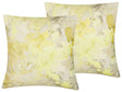 Set of 2 Decorative Cushions Yellow Abstract Pattern Square 45 x 45 cm Modern Dcor Accessories Beliani