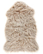 Faux Sheepskin Rug Beige 63 x 95 cm High Pile Rustic Beliani