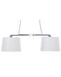 2-Lights Pendant Hanging White with Metal Base Beliani