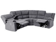Power Recliner Sofa Grey Fabric Corner Sofa 5 Seater Cup Holder USB Port  Beliani