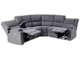 Power Recliner Sofa Grey Fabric Corner Sofa 5 Seater Cup Holder USB Port  Beliani
