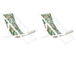 Set of 2 Sun Lounger Replacement Fabrics Flamingo Pattern Polyester Sling Hammock Beliani