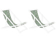 Set of 2 Sun Lounger Replacement Fabrics Leaf Pattern Polyester Sling Hammock Beliani