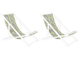 Set of 2 Sun Lounger Replacement Fabrics Yellow and Grey Polyester Sling Hammock Beliani