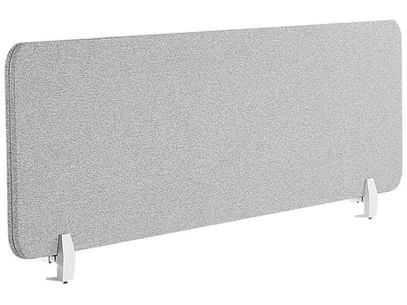 Desk Screen Light Grey PET Board Fabric Cover 160 x 40 cm Acoustic Screen Modular Mounting Clamps Home Office Beliani