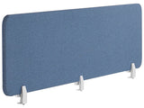 Desk Screen Blue PET Board Fabric Cover 180 x 40 cm Acoustic Screen Modular Mounting Clamps Home Office Beliani