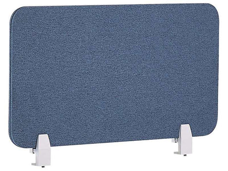 Desk Screen Blue PET Board Fabric Cover 72 x 40 cm Acoustic Screen Modular Mounting Clamps Home Office Beliani