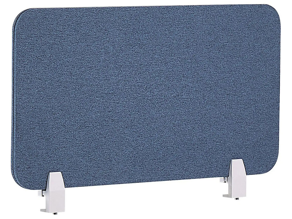 Desk Screen Blue PET Board Fabric Cover 72 x 40 cm Acoustic Screen Modular Mounting Clamps Home Office Beliani
