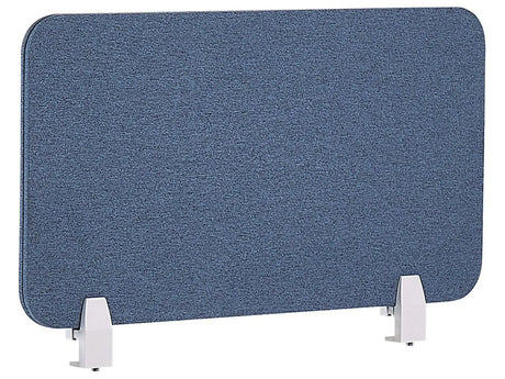 Desk Screen Blue PET Board Fabric Cover 72 x 40 cm Acoustic Screen Modular Mounting Clamps Home Office Beliani