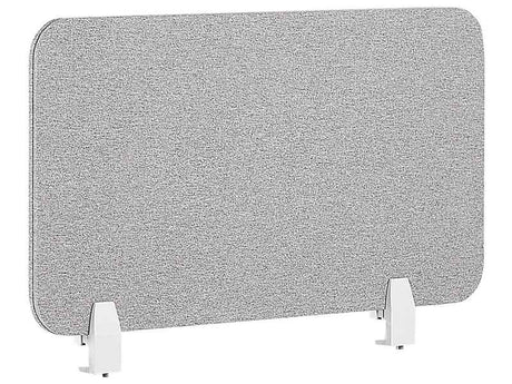 Desk Screen Light Grey PET Board Fabric Cover 72 x 40 cm Acoustic Screen Modular Mounting Clamps Home Office Beliani