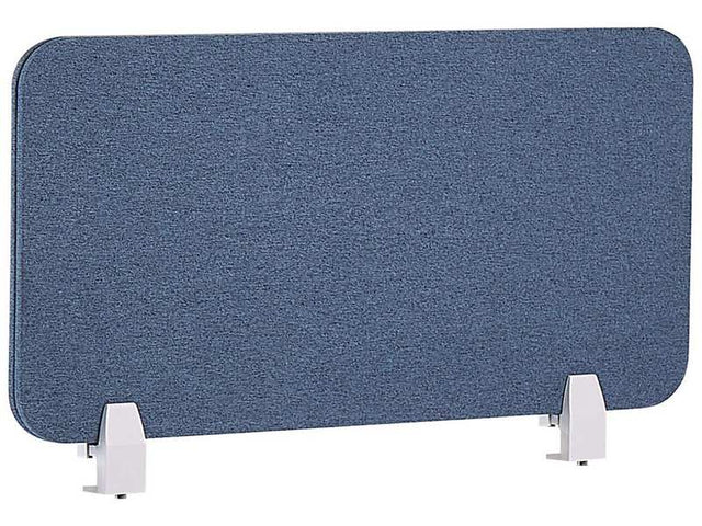 Desk Screen Blue PET Board Fabric Cover 80 x 40 cm Acoustic Screen Modular Mounting Clamps Home Office Beliani