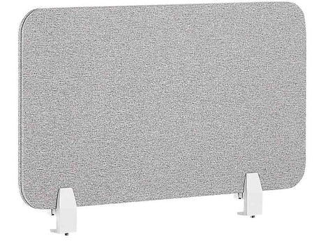 Desk Screen Light Grey PET Board Fabric Cover 80 x 40 cm Acoustic Screen Modular Mounting Clamps Home Office Beliani